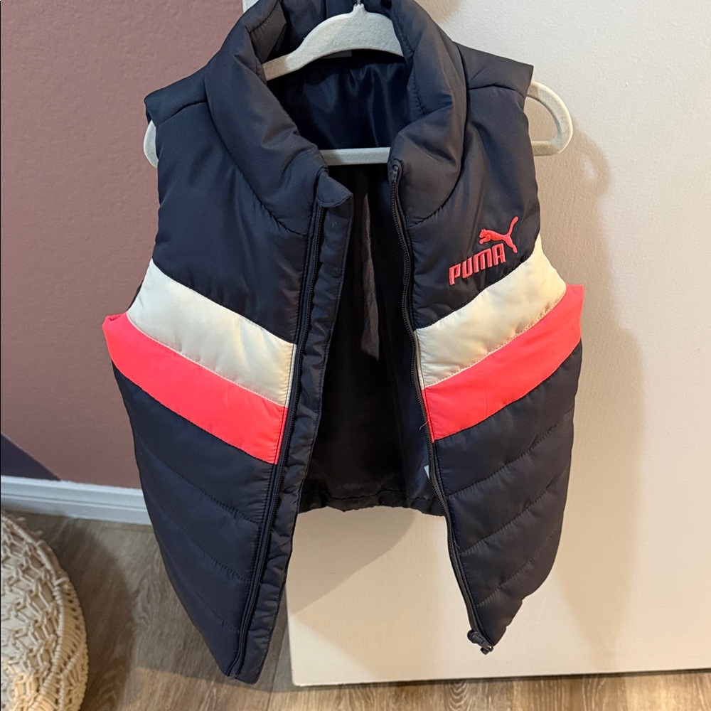 Puma Navy and Pink Puffer Vest